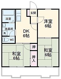 エバーグリーン中山Ａ棟 1階3DKの間取り