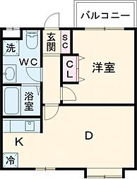 東急田園都市線 三軒茶屋駅 徒歩15分の賃貸マンション 3階1DKの間取り