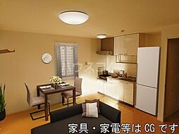 名鉄蒲郡線 西浦駅 徒歩7分の賃貸アパート 1階2LDKのリビング/ダイニング