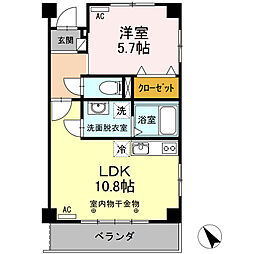 JR東海道本線 豊橋駅 バス25分 三菱レイヨン入口下車 徒歩2分の賃貸マンション 2階1LDKの間取り