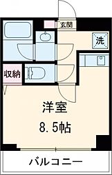 ロイヤルバーロン 7階ワンルームの間取り