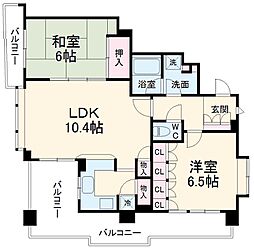 東京メトロ東西線 葛西駅 徒歩20分の賃貸マンション 2階2LDKの間取り
