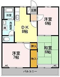 JR東海道本線 豊橋駅 バス9分 吉田方小学校下車 徒歩4分の賃貸アパート 2階3DKの間取り