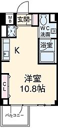 JMF-Residence世田谷三宿 ワンルームの間取図画像