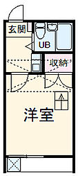 ユトリロ平川本町 2階1Kの間取り