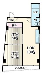 ネオステーションプラザ反町 301 3階2LDKの間取り