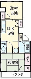 河村ビル 3階2DKの間取り