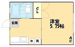 東急田園都市線 三軒茶屋駅 徒歩6分の賃貸アパート 1階1Kの間取り