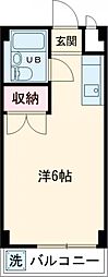 グリーンハイツ 2階1Kの間取り