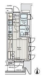 イプセ蒲田 6階ワンルームの間取り