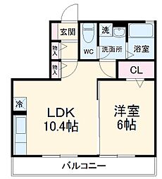 東急東横線 綱島駅 徒歩18分の賃貸アパート 1階1LDKの間取り
