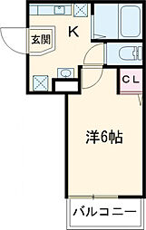 Ｎｉｎａ 3階1Kの間取り