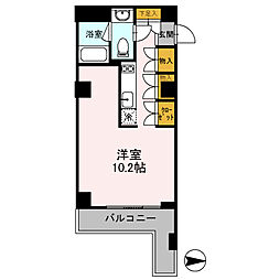 東急東横線 学芸大学駅 徒歩8分の賃貸マンション 2階ワンルームの間取り