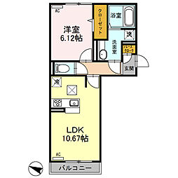 コンフォール 3階1LDKの間取り