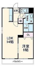 ロッキー猪子石 3階1LDKの間取り