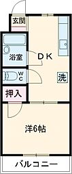 パルフェ・ド・ステージ 3階1DKの間取り