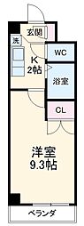 名古屋市営東山線 星ヶ丘駅 徒歩6分の賃貸マンション 4階1Kの間取り