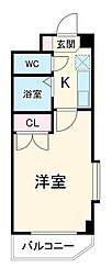 名古屋市営東山線 本山駅 徒歩8分の賃貸マンション 3階1Kの間取り