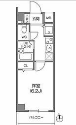 ガーラプレイス八幡山壱番館 2階ワンルームの間取り