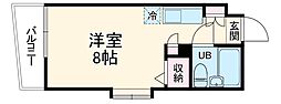 名古屋市営名城線 名古屋大学駅 徒歩14分の賃貸マンション 1階ワンルームの間取り