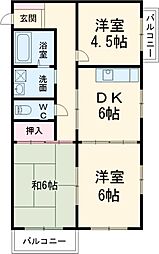 名古屋市営東山線 本山駅 徒歩7分の賃貸マンション 3階3DKの間取り