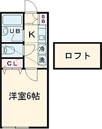 つつじヶ丘ビレッジ 1階1Kの間取り