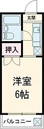 京王線 仙川駅 徒歩13分の賃貸アパート 2階1Kの間取り