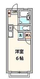 京王線 つつじヶ丘駅 徒歩5分の賃貸アパート 2階1Kの間取り