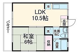 北総鉄道 矢切駅 徒歩4分の賃貸アパート 2階1LDKの間取り