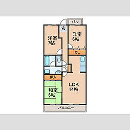 名古屋市営東山線 覚王山駅 徒歩10分の賃貸マンション 3階3LDKの間取り