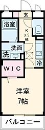 アーバングレース 1階1Kの間取り