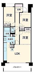 名古屋市営名城線 自由ヶ丘駅 徒歩11分の賃貸マンション 2階3LDKの間取り