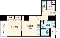 JR山手線 高田馬場駅 徒歩7分の賃貸マンション 11階1LDKの間取り