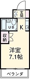 スチューデントハイツグロリア 3階ワンルームの間取り