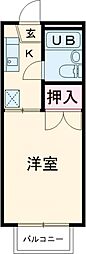 サマックスＡ 1階1Kの間取り
