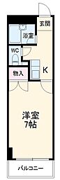 名古屋市営東山線 本山駅 徒歩4分の賃貸マンション 3階1Kの間取り