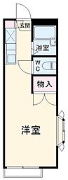 ティーエムズ香坂 2階ワンルームの間取り
