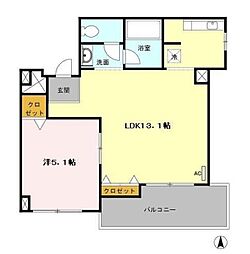 名古屋市営東山線 覚王山駅 徒歩8分の賃貸マンション 3階1LDKの間取り