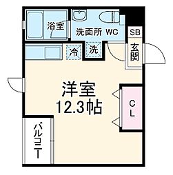 都営三田線 高島平駅 徒歩3分の賃貸マンション 3階ワンルームの間取り