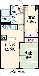 京王線 つつじヶ丘駅 徒歩1分の賃貸マンション 10階2LDKの間取り