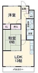 名古屋市営名城線 茶屋ヶ坂駅 徒歩10分の賃貸マンション 1階2LDKの間取り