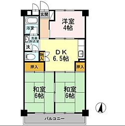 東京メトロ有楽町線 地下鉄赤塚駅 徒歩10分の賃貸マンション 2階3DKの間取り