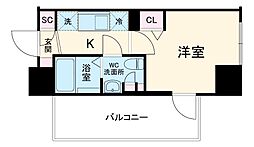 京成本線 国府台駅 徒歩1分の賃貸マンション 3階1Kの間取り