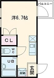 京王線 千歳烏山駅 徒歩3分の賃貸アパート 1階ワンルームの間取り