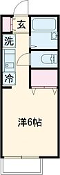 京王線 千歳烏山駅 徒歩18分の賃貸アパート 1階1Kの間取り
