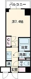 JR埼京線 板橋駅 徒歩6分の賃貸マンション 2階1Kの間取り