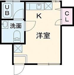 京王線 千歳烏山駅 徒歩8分の賃貸アパート 1階ワンルームの間取り