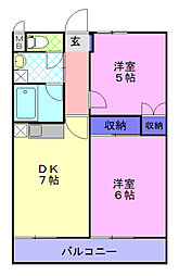 エクレール白金 4階2DKの間取り
