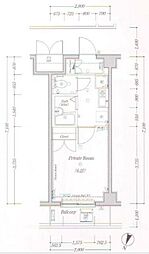 東京メトロ丸ノ内線 方南町駅 徒歩8分の賃貸マンション 3階1Kの間取り