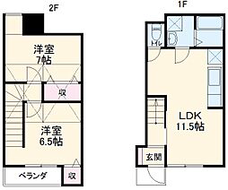 無添加タウン葛飾Ａ棟 1階2LDKの間取り